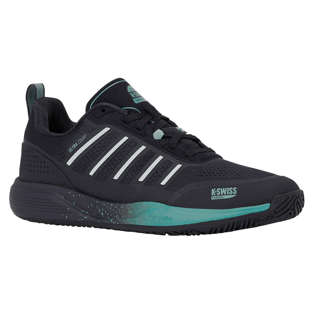 Men's Ultra Court Padel Shoes Carbon and Baltic,Footwear,K-Swiss,Carbon/Baltic,7,Tennis Express,04436-021F26