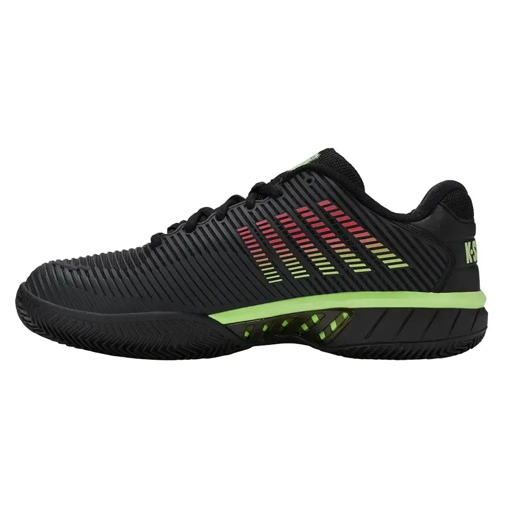Men's Hypercourt Express 2 Clay Tennis Shoes Black and Soft Neon Green-Footwear-K-Swiss-06614-034F25-2-Tennis Express