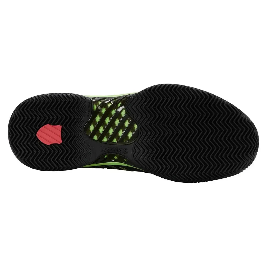 Men's Hypercourt Express 2 Clay Tennis Shoes Black and Soft Neon Green-Footwear-K-Swiss-06614-034F25-5-Tennis Express