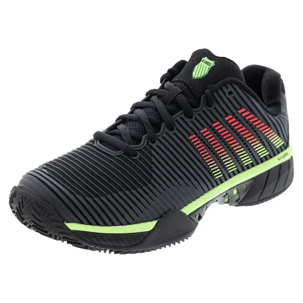 Men's Hypercourt Express 2 Clay Tennis Shoes Black and Soft Neon Green-Footwear-K-Swiss-06614-034F25copy-Tennis Express