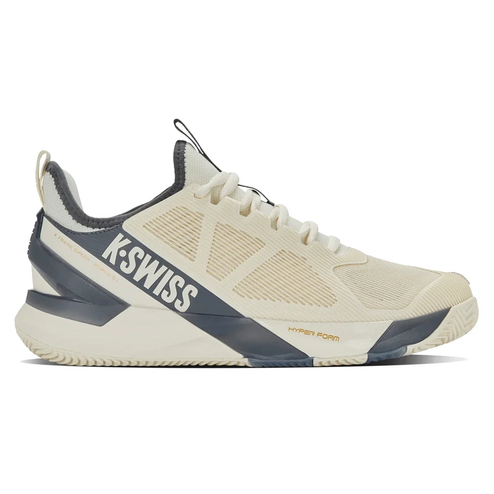 Men's CLAY Court K-Frame Speed Rublo Tennis Shoes Egret and Turbulence,Footwear,K-Swiss,,,Tennis Express,09485-154U26-1