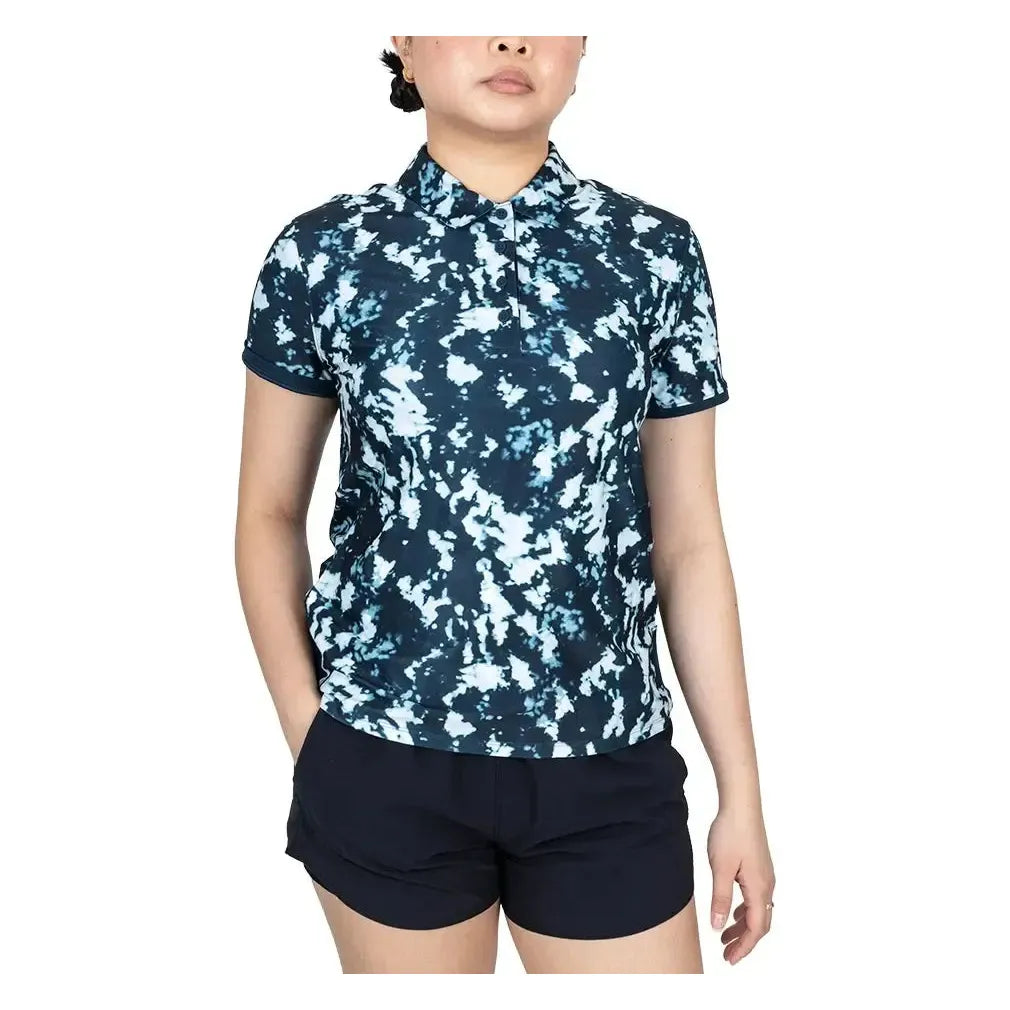 Women's Dri-FIT Victory Short Sleeve Print Tennis Polo Armory Navy and White-Apparel-Nike-0M6A9674copy_a9c06345-2bd3-42b8-9daa-1ab32e86adc9-Tennis Express