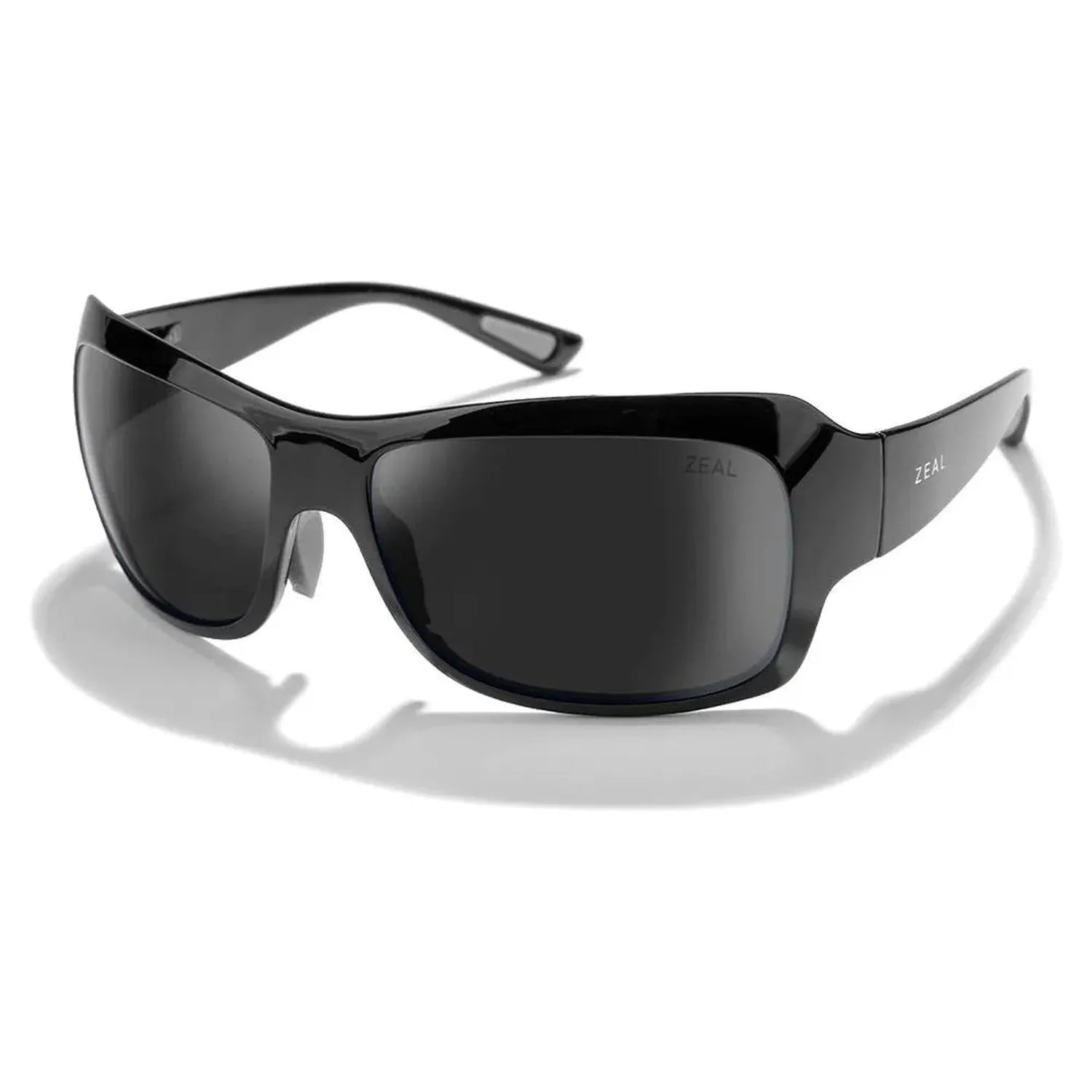 Nucla Plant-Based Wrap Polarized Sunglasses Gloss Black and Dark Grey-Accessories-Zeal Optics-101208-DEFAULT-L-1-[Sku]-Tennis Express