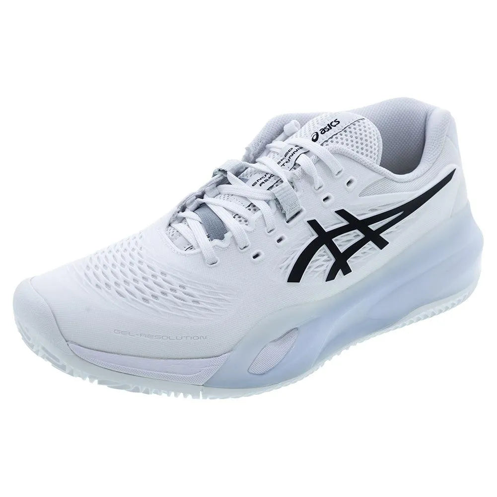 Men's GEL-Resolution X Clay Tennis Shoes White and Black-Footwear-Asics-1041A485-100S25-1-[Sku]-Tennis Express