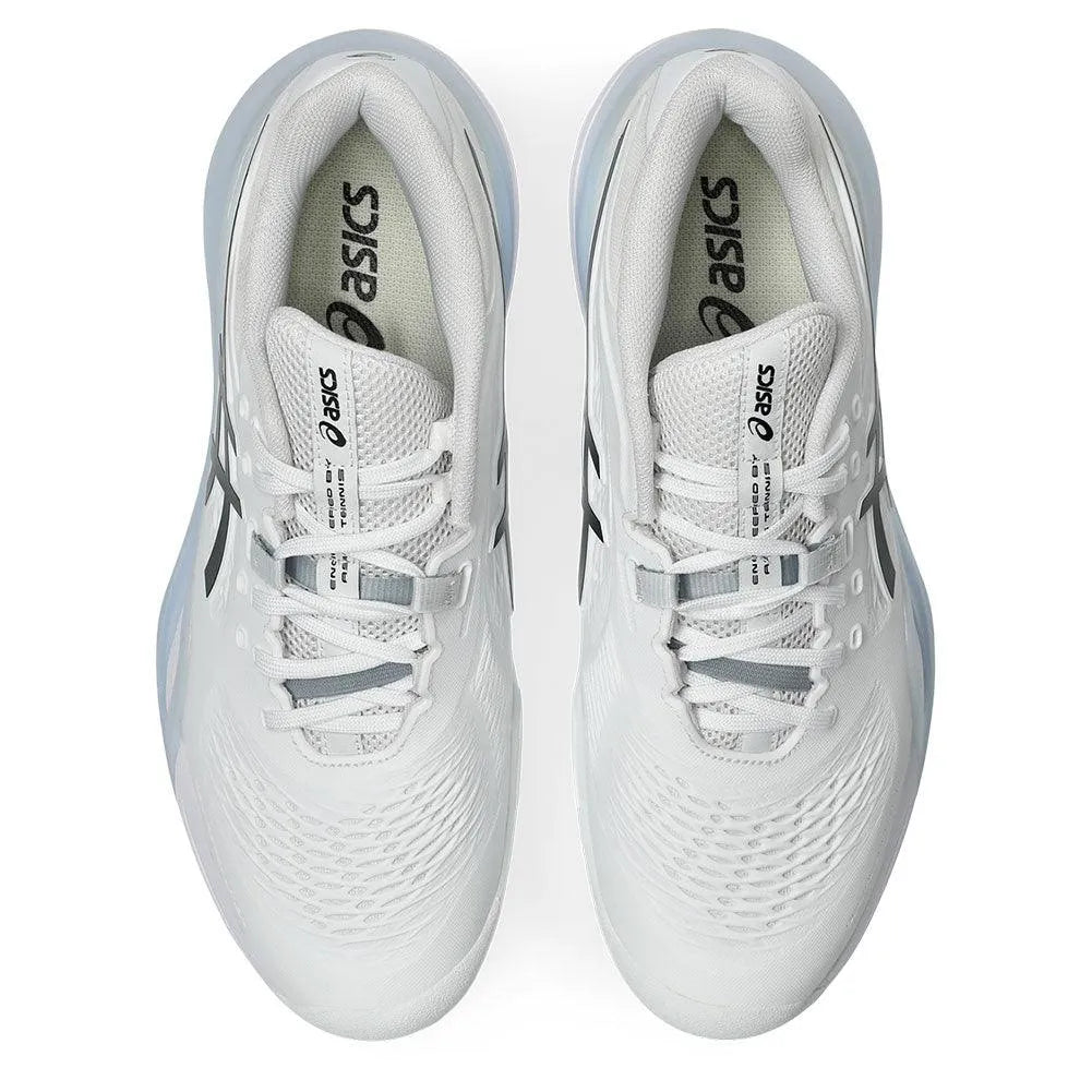 Men's GEL-Resolution X Clay Tennis Shoes White and Black-Footwear-Asics-1041A485_100_5-4-[Sku]-Tennis Express