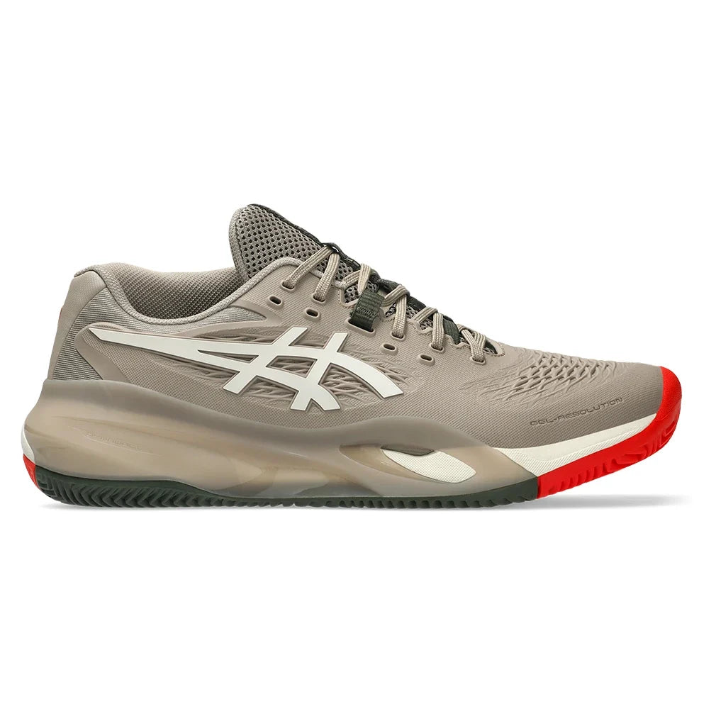 Men's CLAY Court GEL-Resolution X Tennis Shoes Greige and Soft Oat,Footwear,Asics,,,Tennis Express,1041A485_200-2