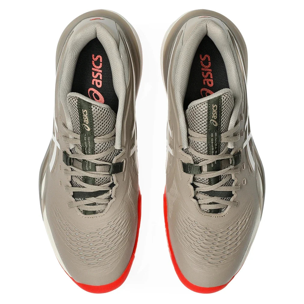 Men's CLAY Court GEL-Resolution X Tennis Shoes Greige and Soft Oat,Footwear,Asics,,,Tennis Express,1041A485_200-3