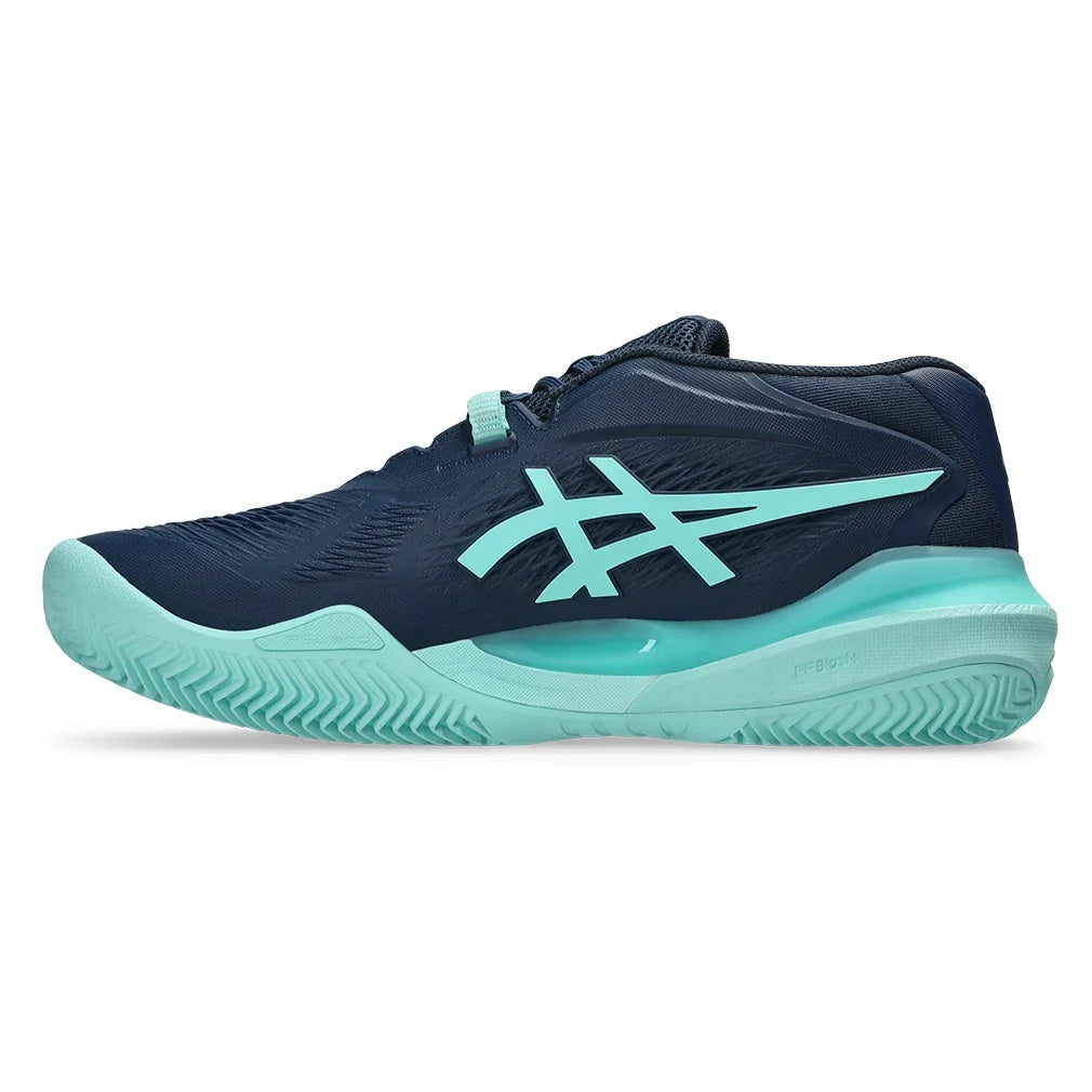 Men's CLAY Court GEL-Resolution X Tennis Shoes Night Sky and Illuminate Mint,Footwear,Asics,,,Tennis Express,1041A485_404-2