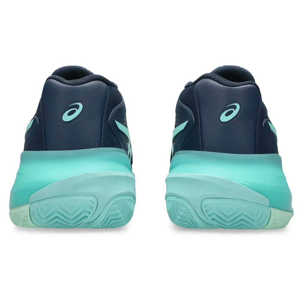 Men's CLAY Court GEL-Resolution X Tennis Shoes Night Sky and Illuminate Mint,Footwear,Asics,,,Tennis Express,1041A485_404-3