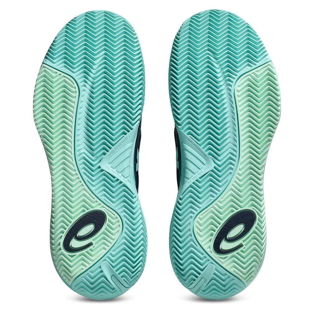 Men's CLAY Court GEL-Resolution X Tennis Shoes Night Sky and Illuminate Mint,Footwear,Asics,,,Tennis Express,1041A485_404-6
