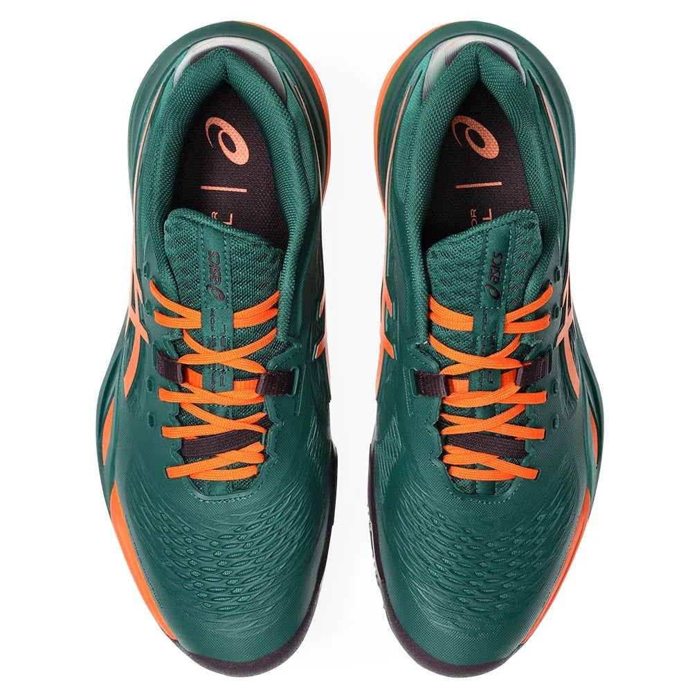 Men's GEL-Resolution X Padel Shoes Jewel Green and Energy Orange,Footwear,Asics,,,Tennis Express,1041A492_300F26-3
