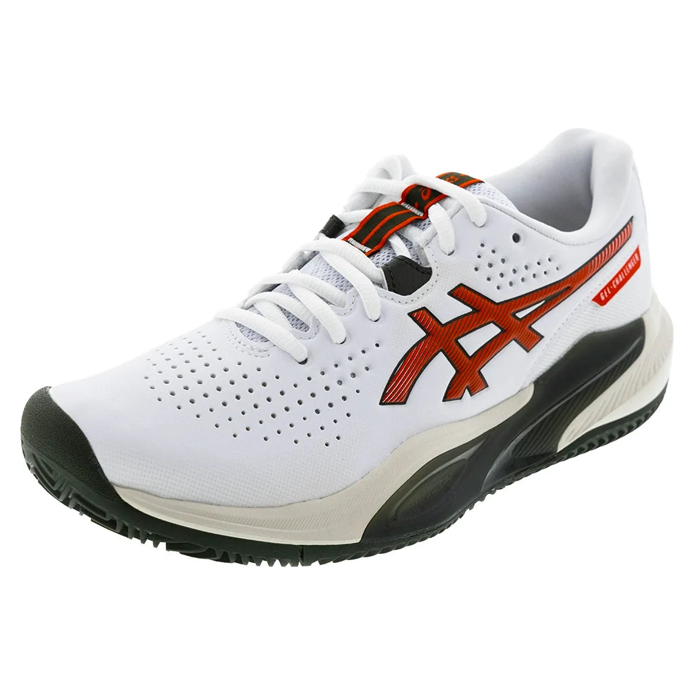 Men's GEL-Challenger 15 Clay Tennis Shoes White and Cherry Tomato,Footwear,Asics,White/Cherry Tomato,6,Tennis Express,1041A508-104F26copy