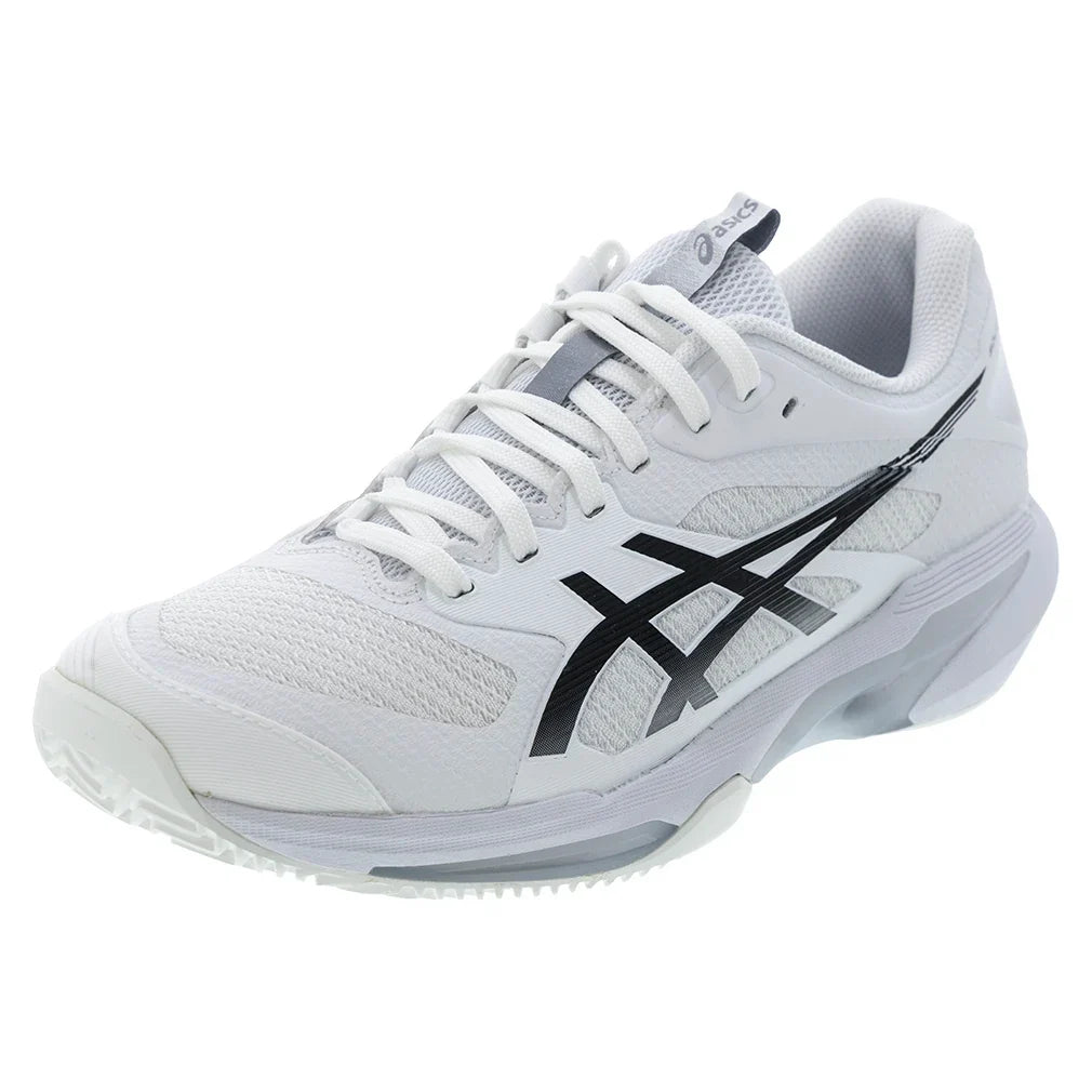 Men's Solution Speed FF 4 Clay Tennis Shoes White and Black-Footwear-Asics-6-WHITE/BLACK, [current_file_name-Tennis Express