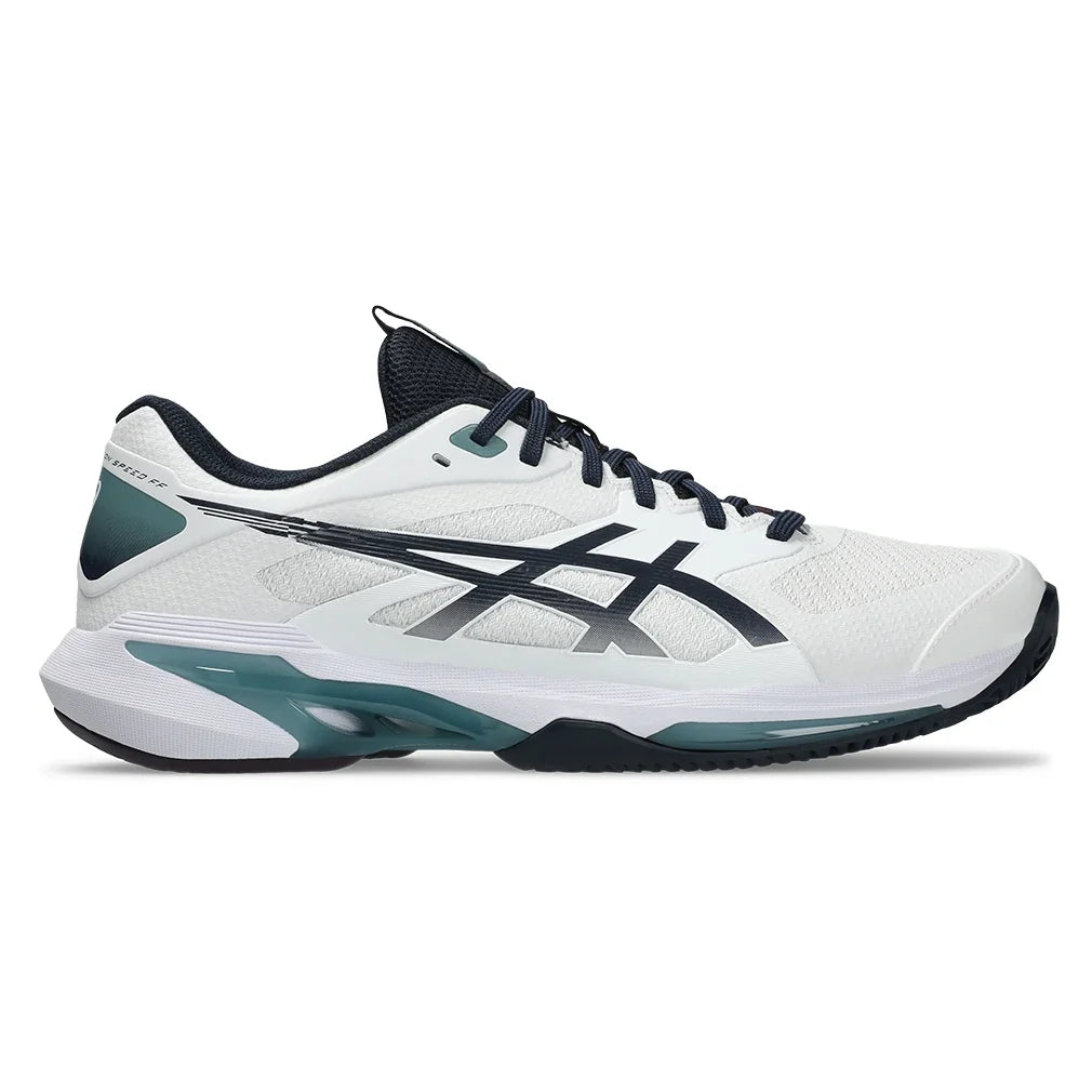 Men's CLAY Court Solution Speed FF 4 Tennis Shoes White and Midnight,Footwear,Asics,,,Tennis Express,1041A533_102-2