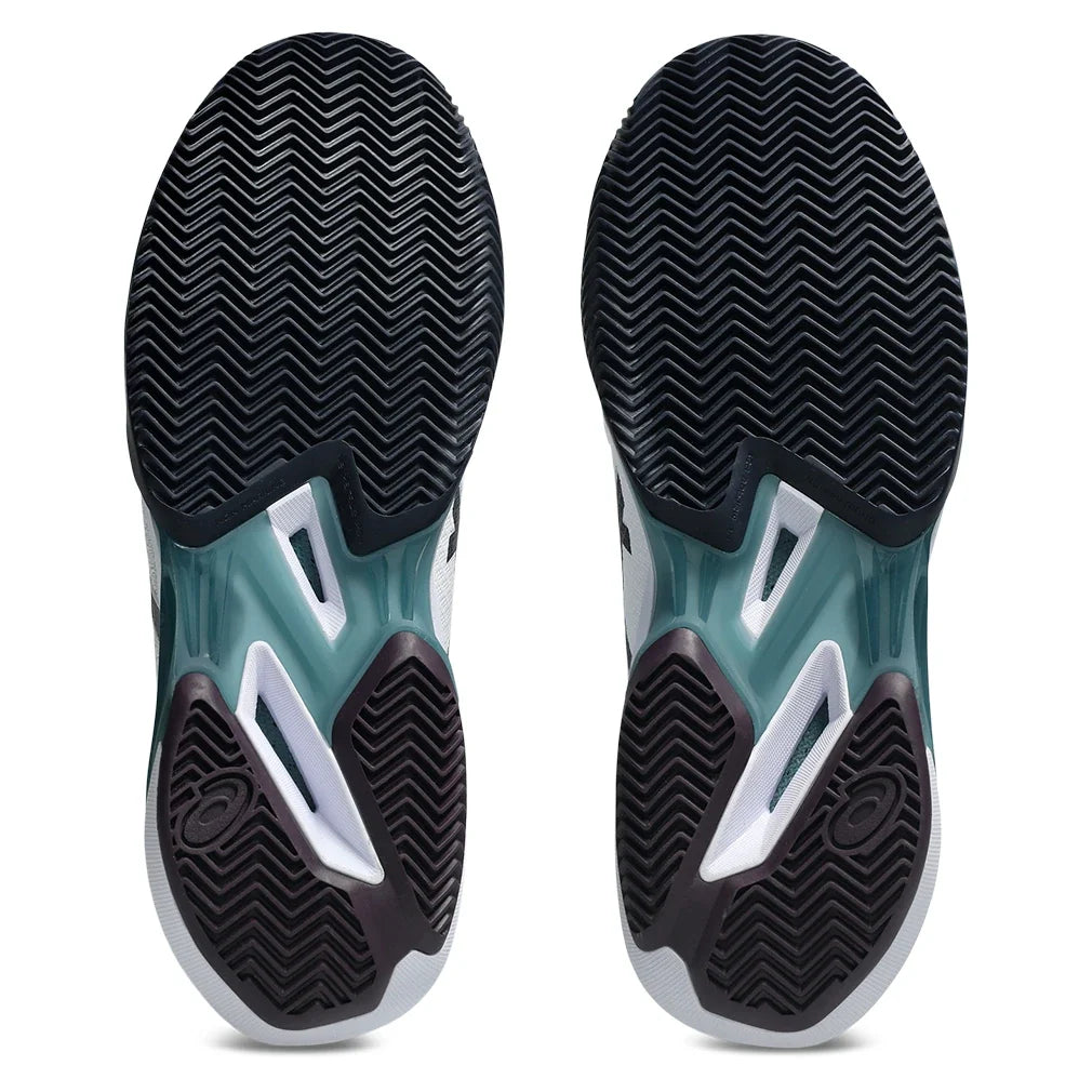 Men's CLAY Court Solution Speed FF 4 Tennis Shoes White and Midnight,Footwear,Asics,,,Tennis Express,1041A533_102-6