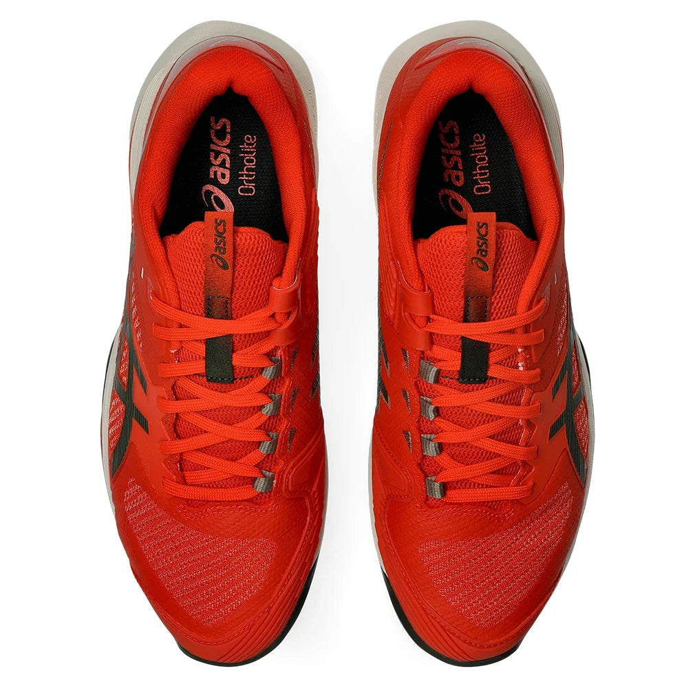 Men's CLAY Court Solution Speed FF 4 Tennis Shoes Cherry Tomato and Vintage Khaki,Footwear,Asics,,,Tennis Express,1041A533_800-3