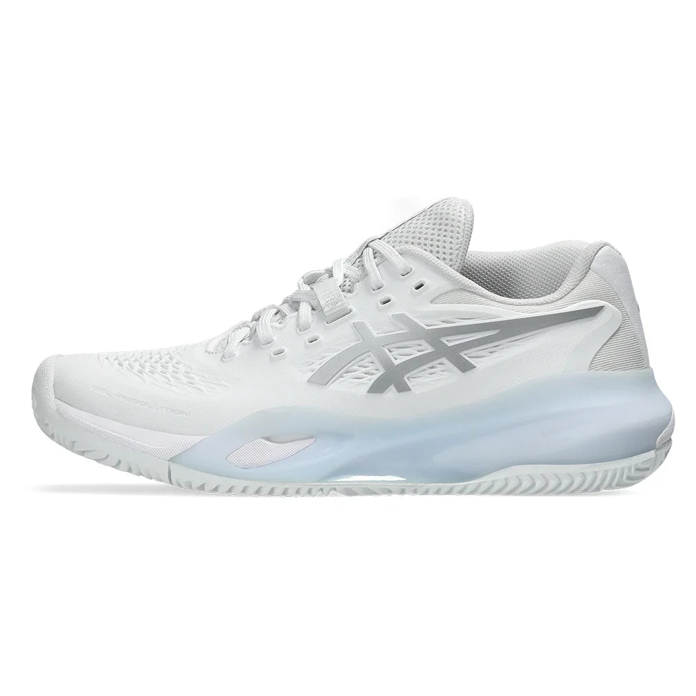 Women's GEL-Resolution X Clay Tennis Shoes White and Pure Silver-Footwear-Asics-1042A277-100S26-1-Tennis Express
