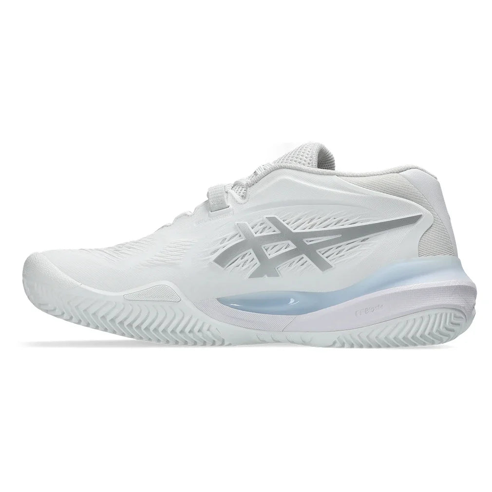 Women's GEL-Resolution X Clay Tennis Shoes White and Pure Silver-Footwear-Asics-1042A277-100S26-2-Tennis Express