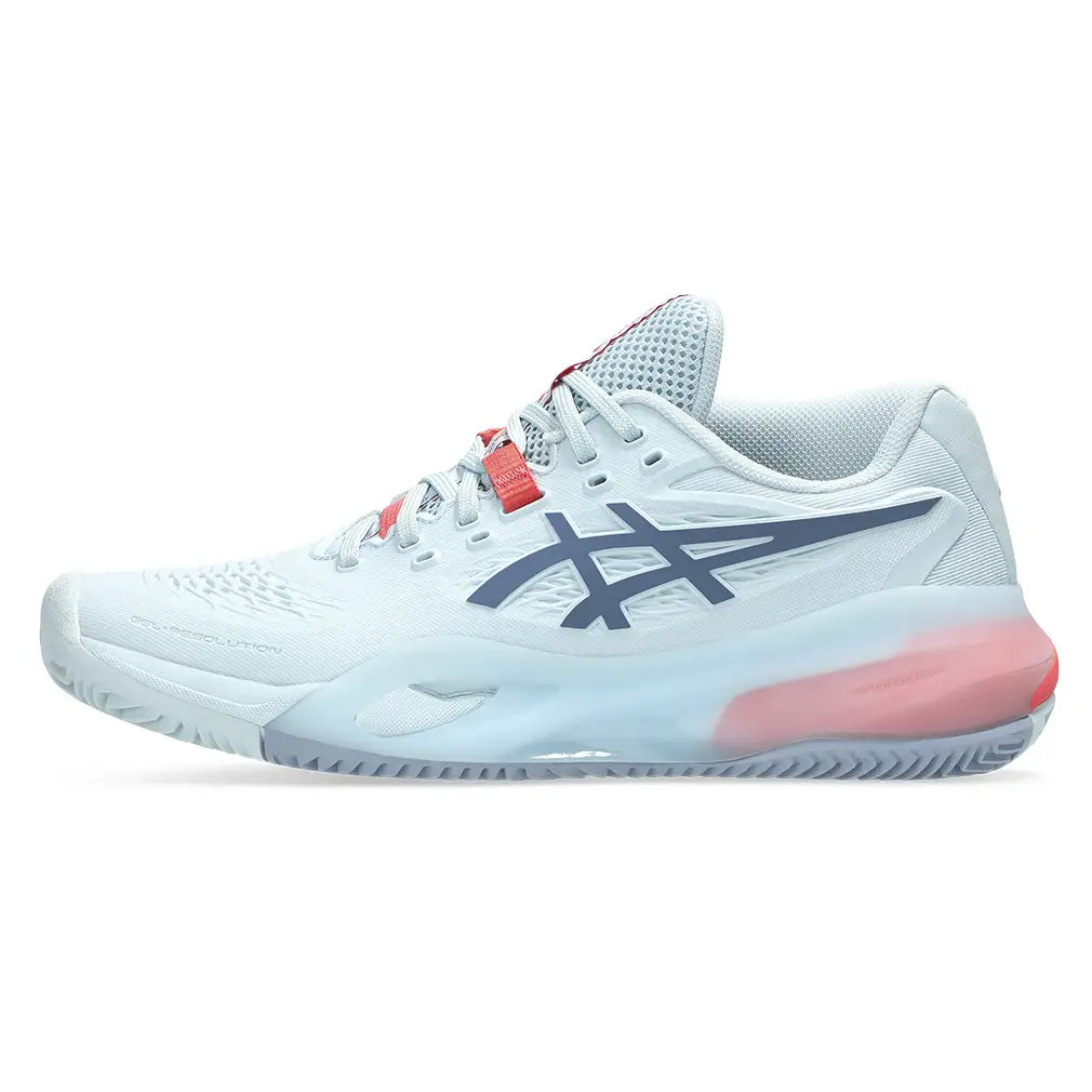 Women's CLAY Court GEL-Resolution X Tennis Shoes Sky and Grey Blue,Footwear,Asics,,,Tennis Express,1042A277-401U26-1