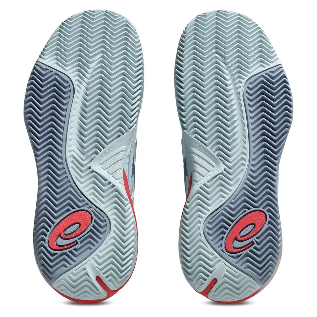 Women's CLAY Court GEL-Resolution X Tennis Shoes Sky and Grey Blue,Footwear,Asics,,,Tennis Express,1042A277-401U26-5