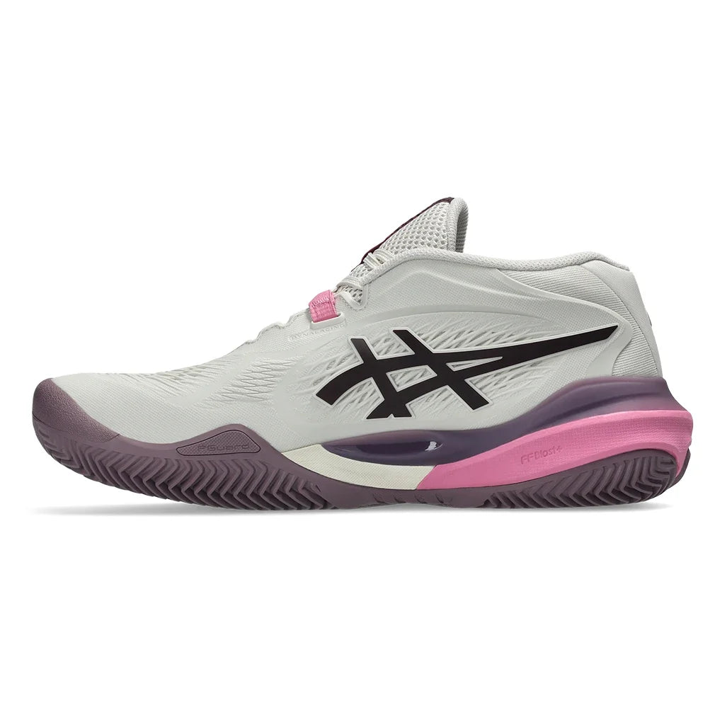 Women's CLAY Court GEL-Resolution X Tennis Shoes Soft Oat and Dark Aubergine,Footwear,Asics,,,Tennis Express,1042A277_250-2