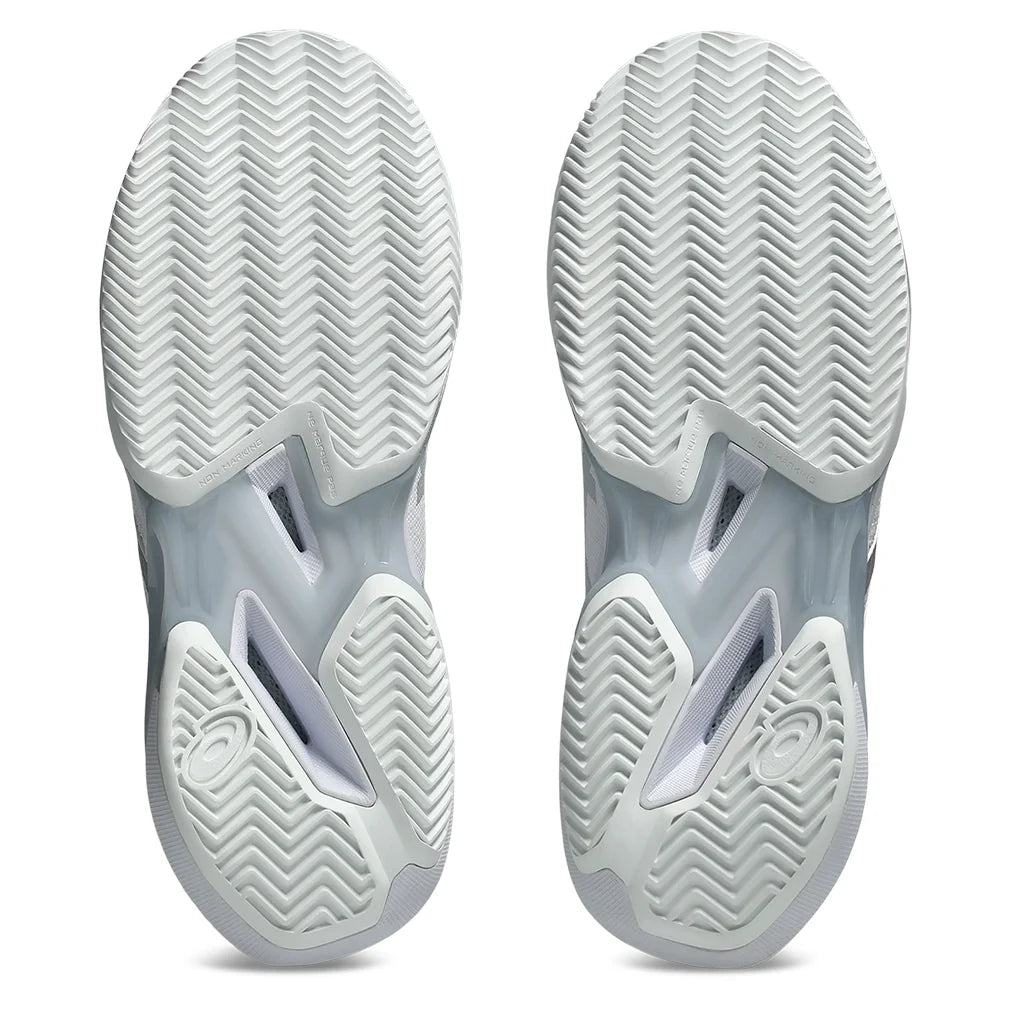 Women's Solution Speed FF 4 Clay Tennis Shoes White and Pure Silver-Footwear-Asics-1042A305_101-6-Tennis Express