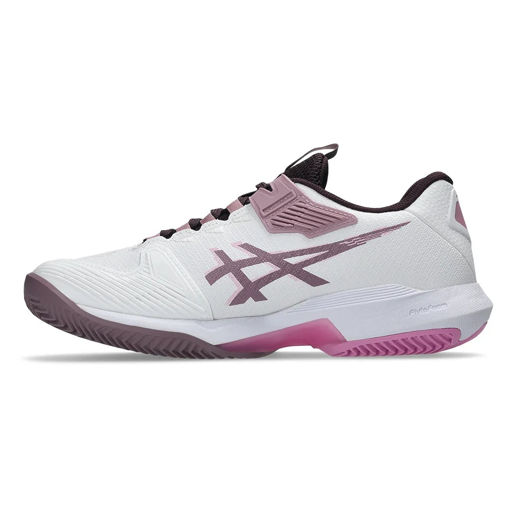 Women's CLAY Court Solution Speed FF 4 Tennis Shoes White and Dusty Mauve,Footwear,Asics,,,Tennis Express,1042A305_102-1