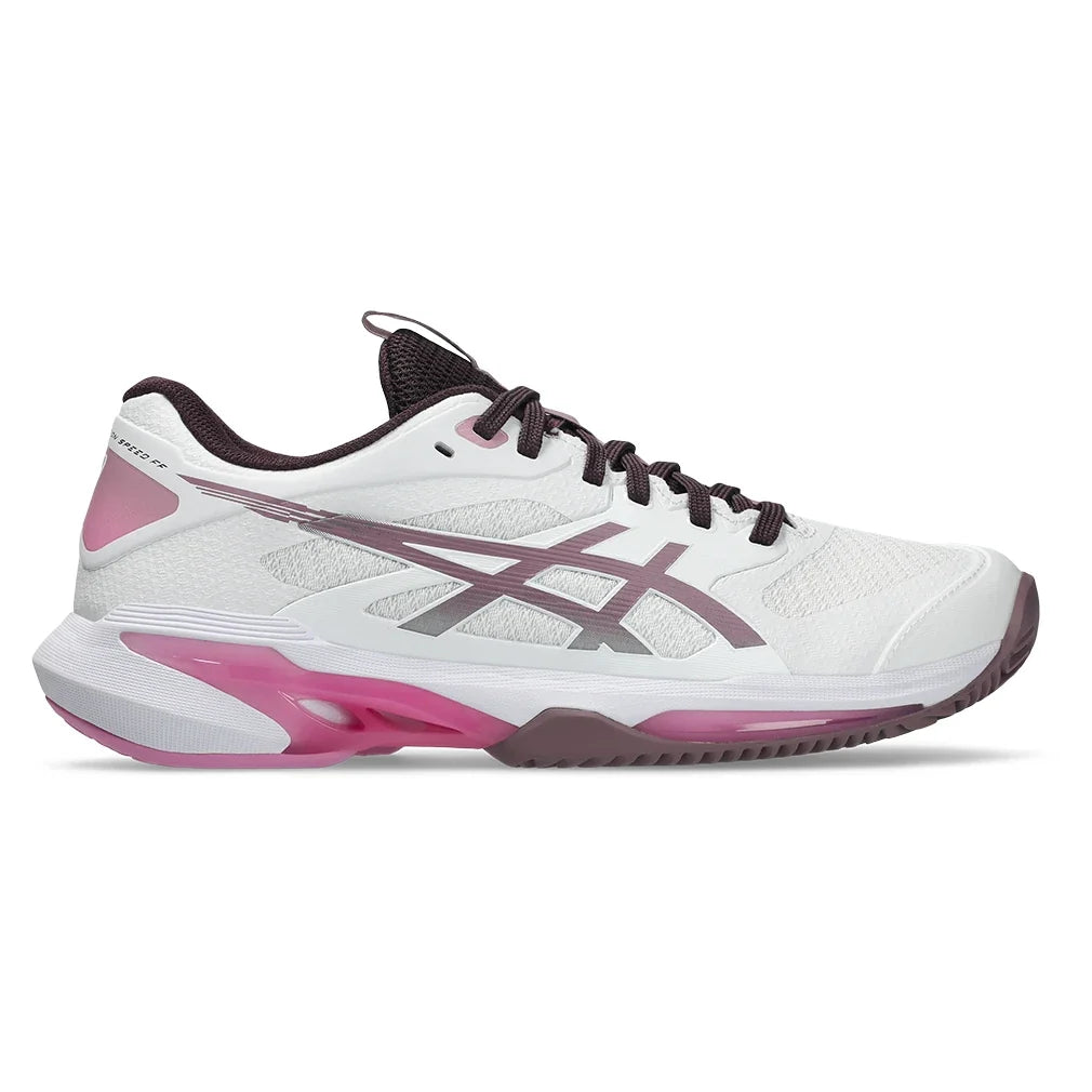 Women's CLAY Court Solution Speed FF 4 Tennis Shoes White and Dusty Mauve,Footwear,Asics,,,Tennis Express,1042A305_102-2