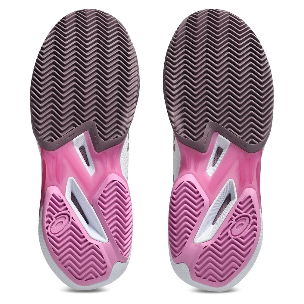 Women's CLAY Court Solution Speed FF 4 Tennis Shoes White and Dusty Mauve,Footwear,Asics,,,Tennis Express,1042A305_102-6