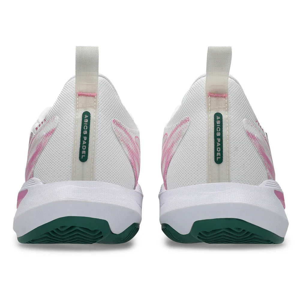 Women's SonicSmash FF Padel Shoes White and Jewel Green,Footwear,Asics,,,Tennis Express,1042A311_101F26-5