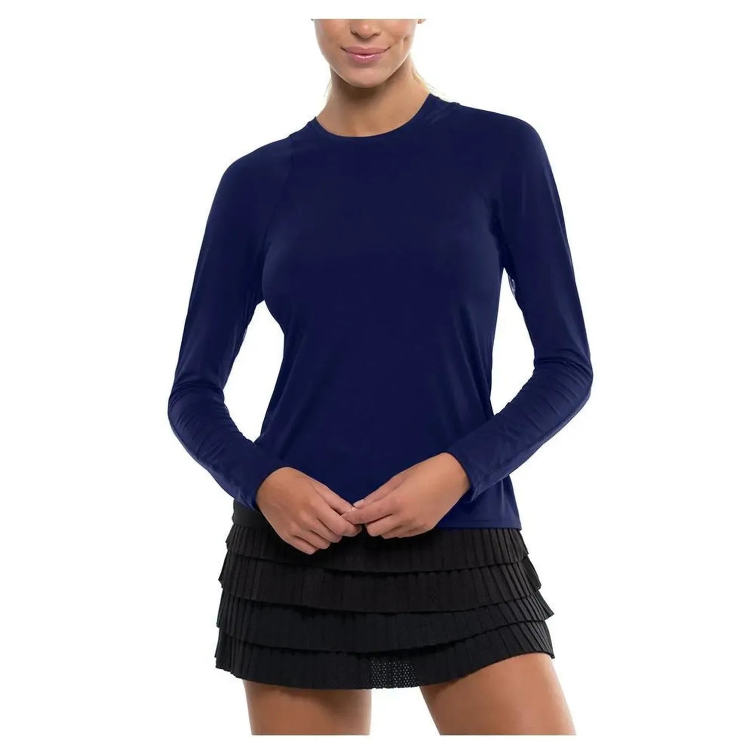 Women's LUV Breeze Long Sleeve Tennis Crew-Apparel-Lucky In Love-105241-401_MIDNIGHT-L-Tennis Express