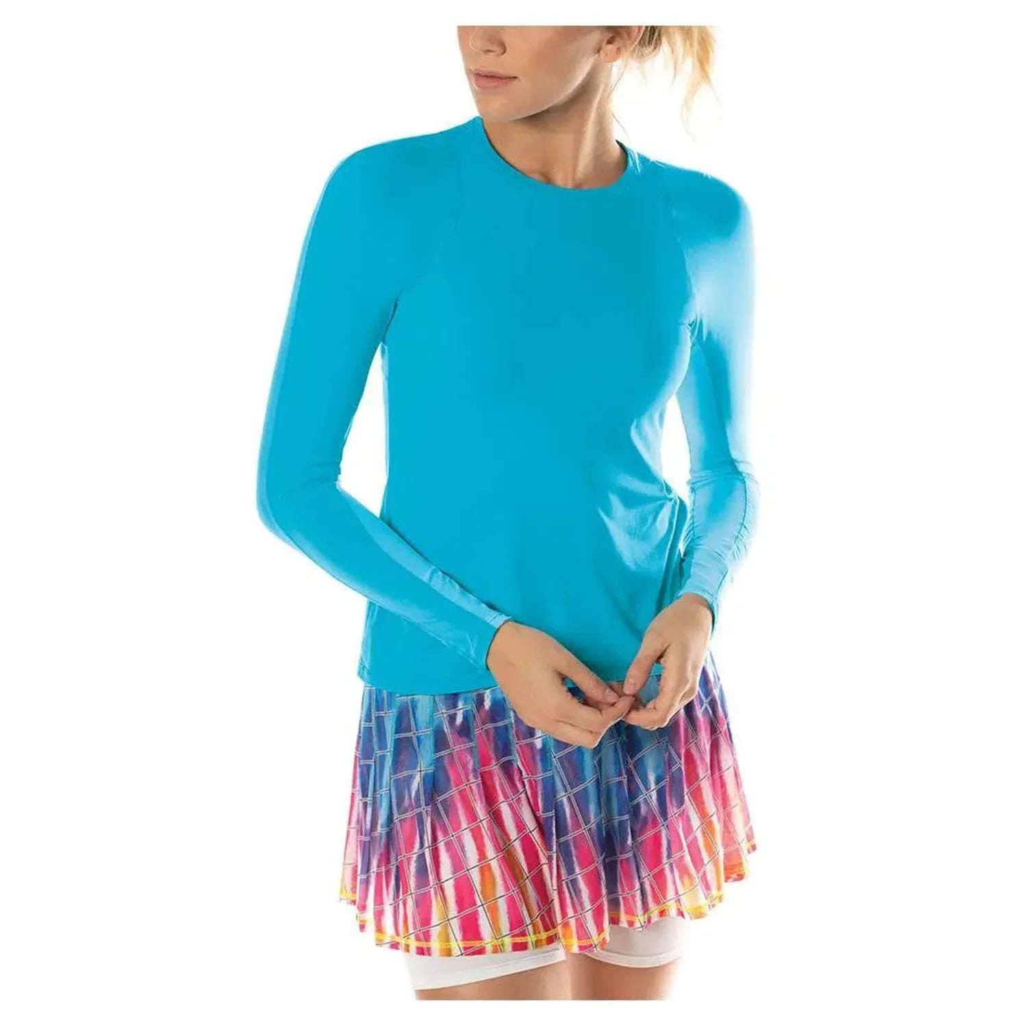 Women's LUV Breeze Long Sleeve Tennis Crew-Apparel-Lucky In Love-105241-447_PROT-L-Tennis Express
