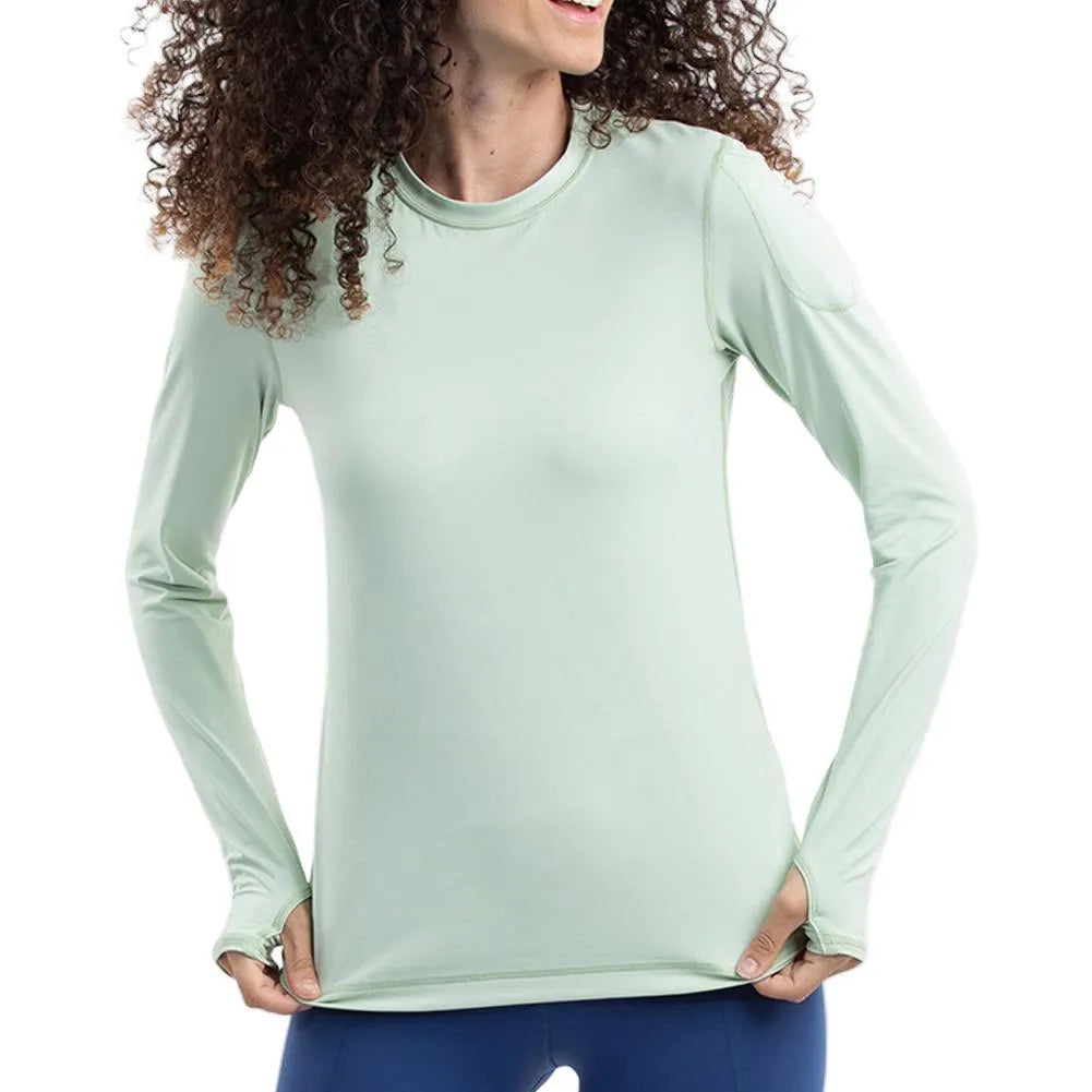 Women's 24/7 Long Sleeve Tennis Crew-Apparel-BloqUV-105677-SAGE-L_92651775-d97d-47a0-bdfa-0eb4c509c901-Tennis Express