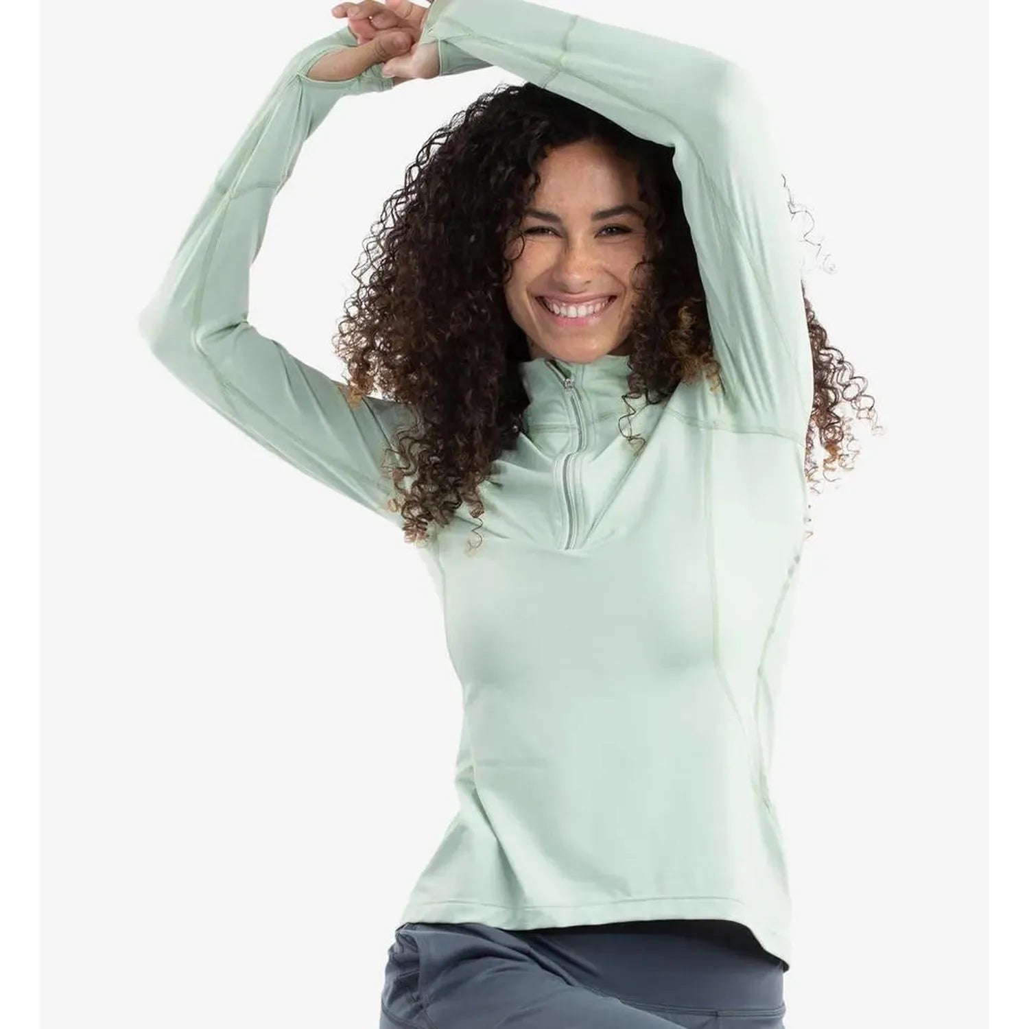 Women's Mock Zip Tennis Top-Apparel-BloqUV-105678-SAGE-L_51be1de7-e8a9-4c5d-b4ea-a6c11add3fb8-Tennis Express