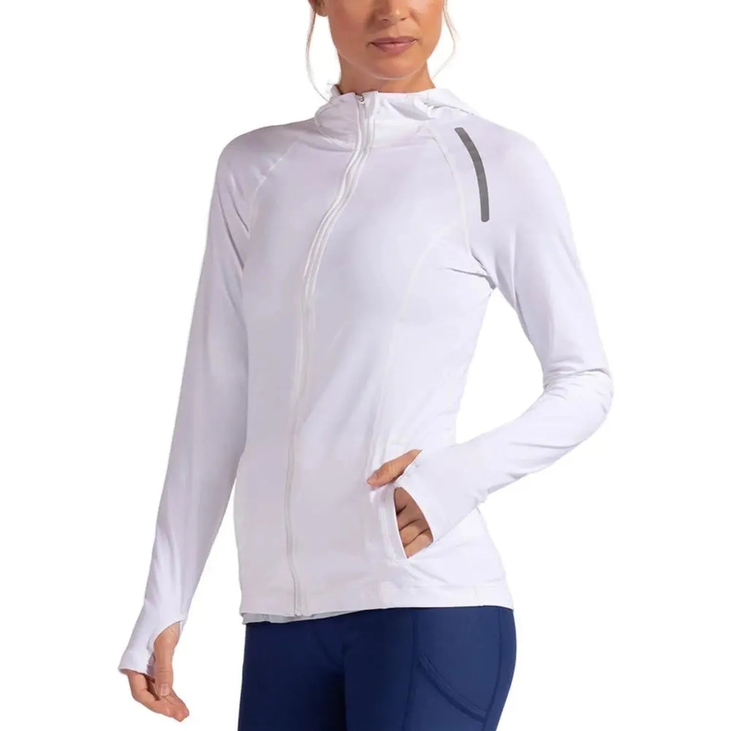 Women's Tennis Hoodie Jacket-Apparel-BloqUV-105680-WHITE-L-Tennis Express