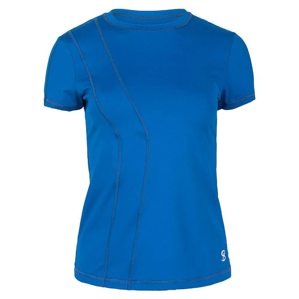 Women's Short Sleeve Tennis Top-Apparel-Sofibella-107016-ROYAL-L-Tennis Express