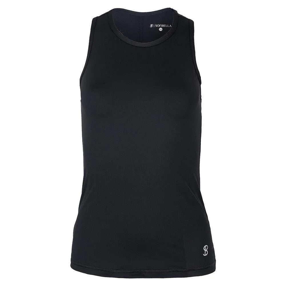 Women's Tennis Tank-Apparel-Sofibella-107017-BLACK-L-Tennis Express