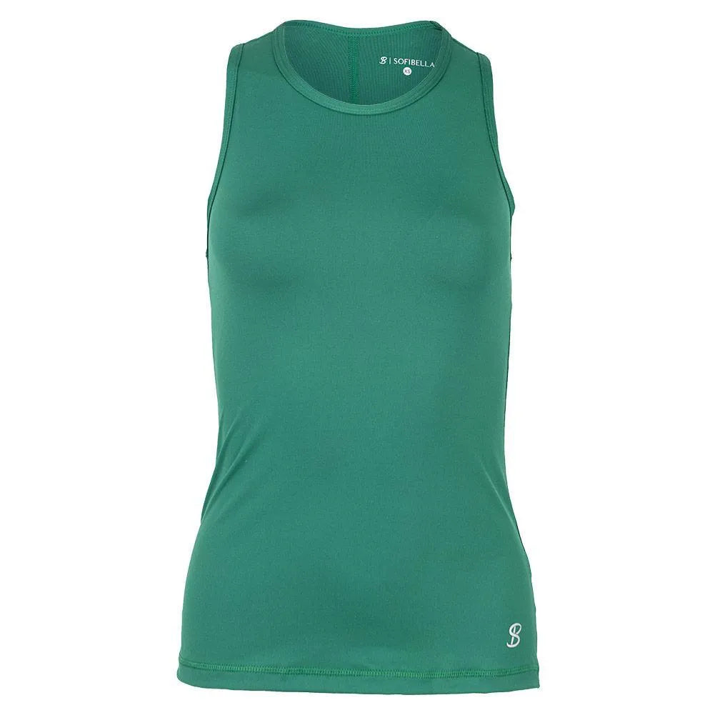 Women's Tennis Tank-Apparel-Sofibella-107017-FOREST_GREEN-L-Tennis Express