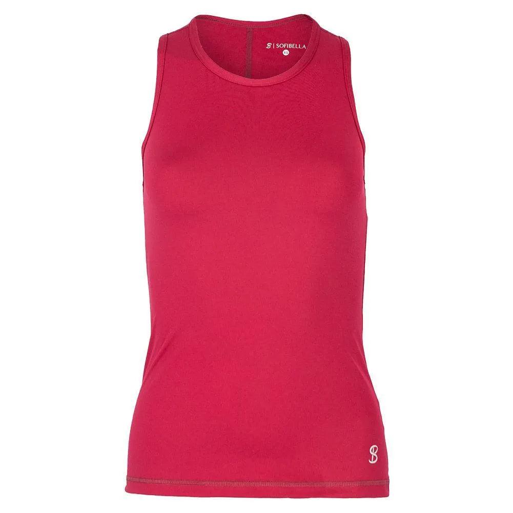 Women's Tennis Tank-Apparel-Sofibella-107017-MAROON-L-Tennis Express
