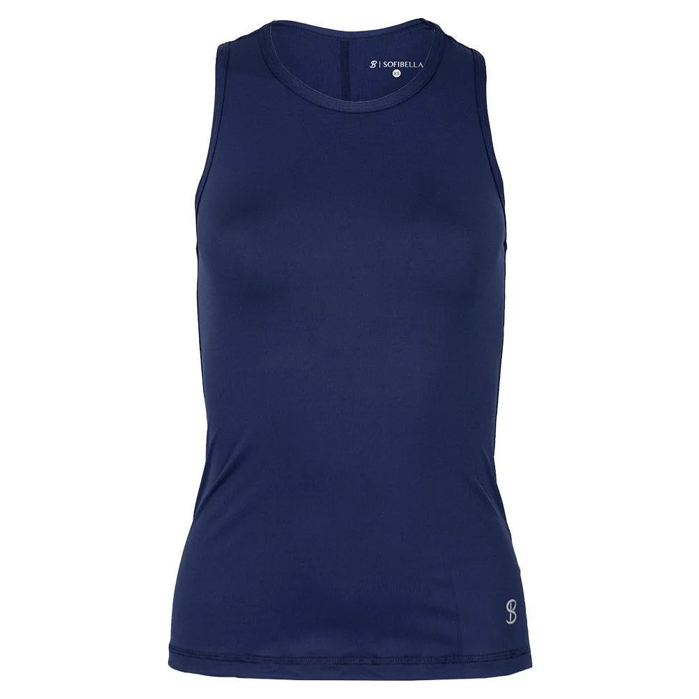 Women's Tennis Tank-Apparel-Sofibella-107017-NAVY-L-Tennis Express