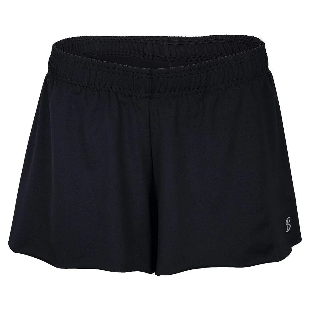 Women's Tennis Shorts-Apparel-Sofibella-107019-BLACK-L-Tennis Express