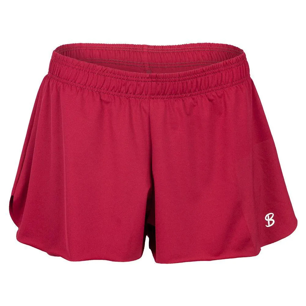 Women's Tennis Shorts-Apparel-Sofibella-107019-MAROON-L-Tennis Express