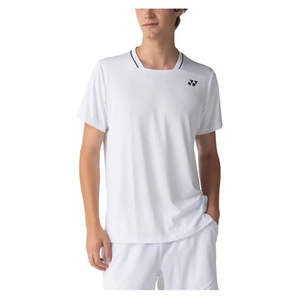 Unisex Tournament Tennis Crew White,Apparel,Yonex,,,Tennis Express,10707W-3