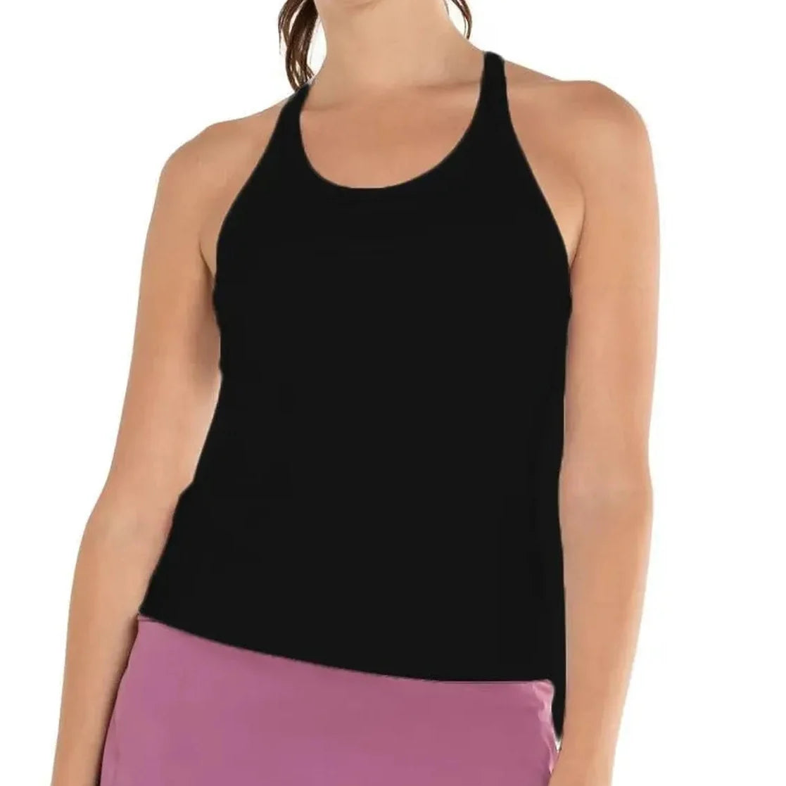 Women's Rib Tennis Tank with Bra Black-Apparel-K-Swiss-107474-DEFAULT-L-Tennis Express