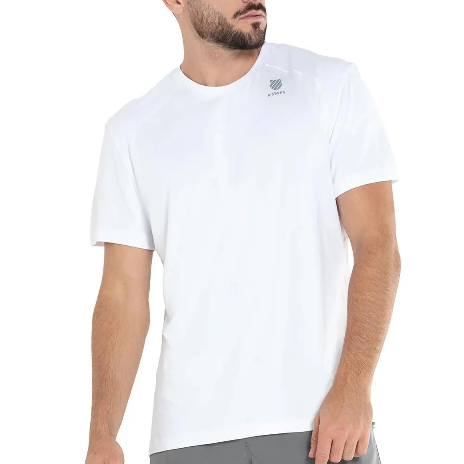 Men's Icon Tennis Crew-Apparel-K-Swiss-107608-110_WHITE-L-Tennis Express