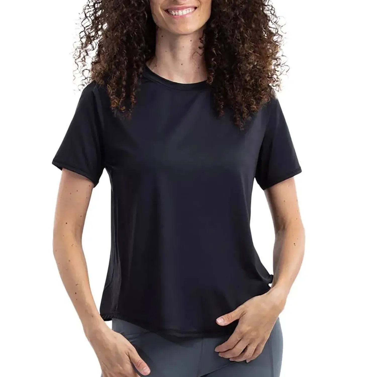 Women's Short Sleeve Tennis Crew-Apparel-BloqUV-107621-BLACK-L-Tennis Express