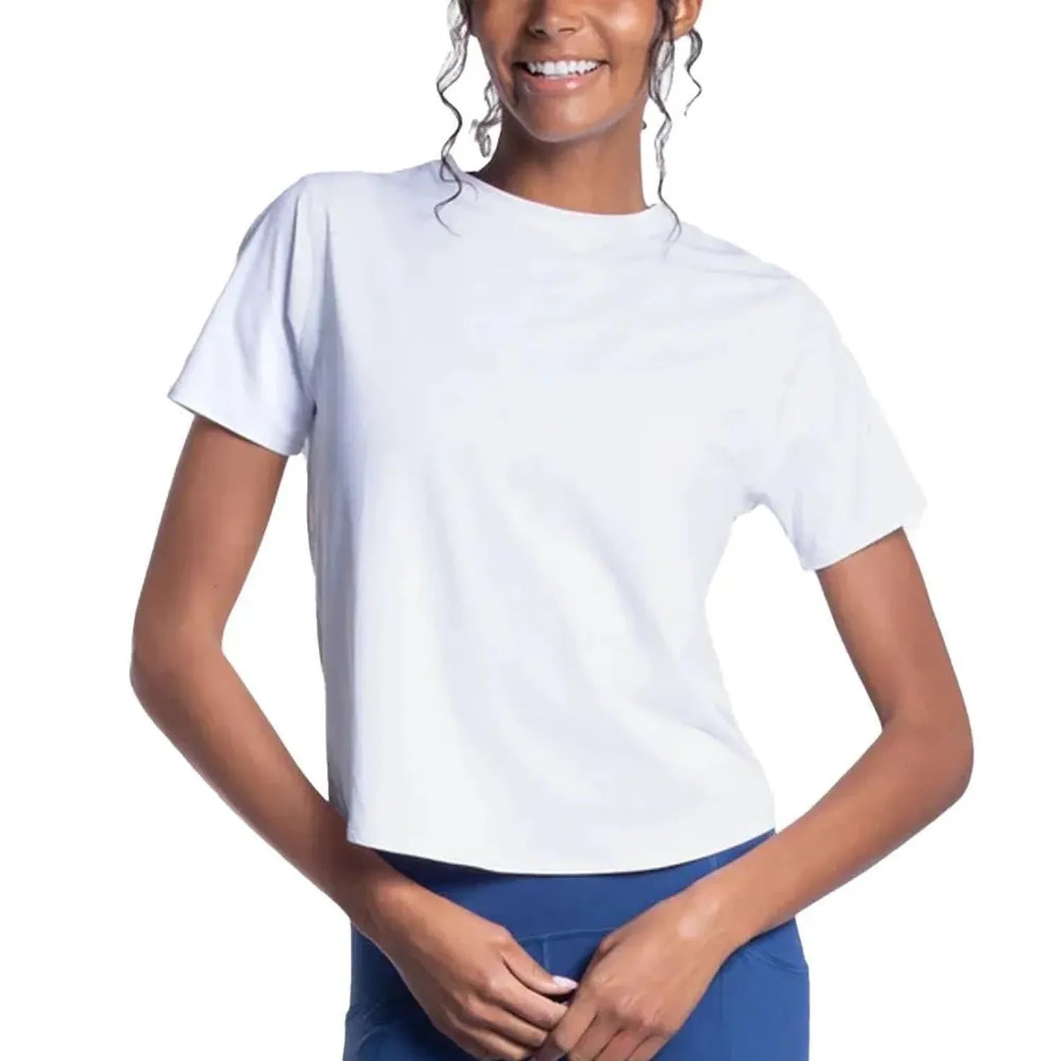 Women's Short Sleeve Tennis Crew-Apparel-BloqUV-107621-WHITE-L-Tennis Express