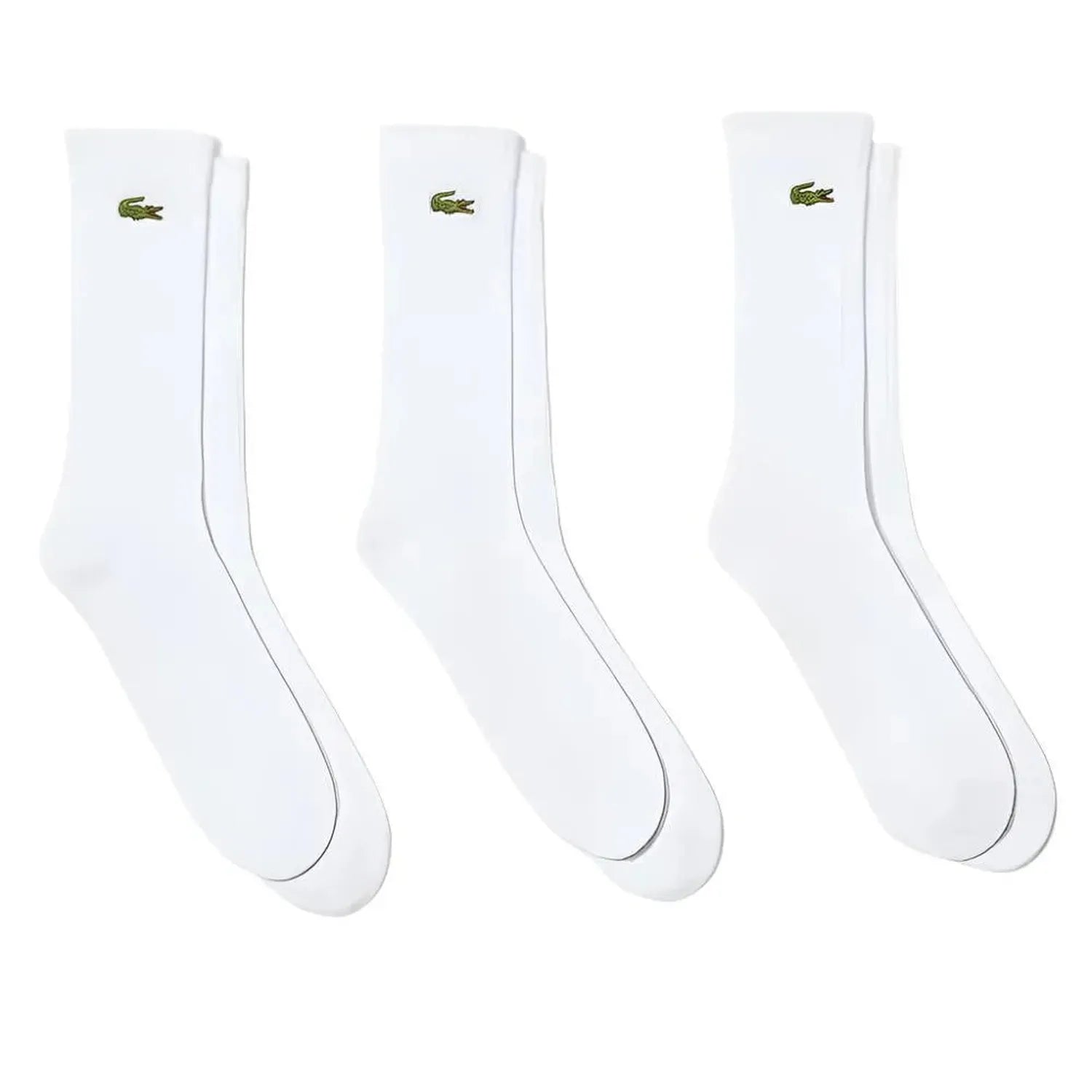 Men's Core Performance Solid Jersey Tennis Tube Socks 3 Pack-Socks-Lacoste-108252-Z92_BLANC-L-Tennis Express