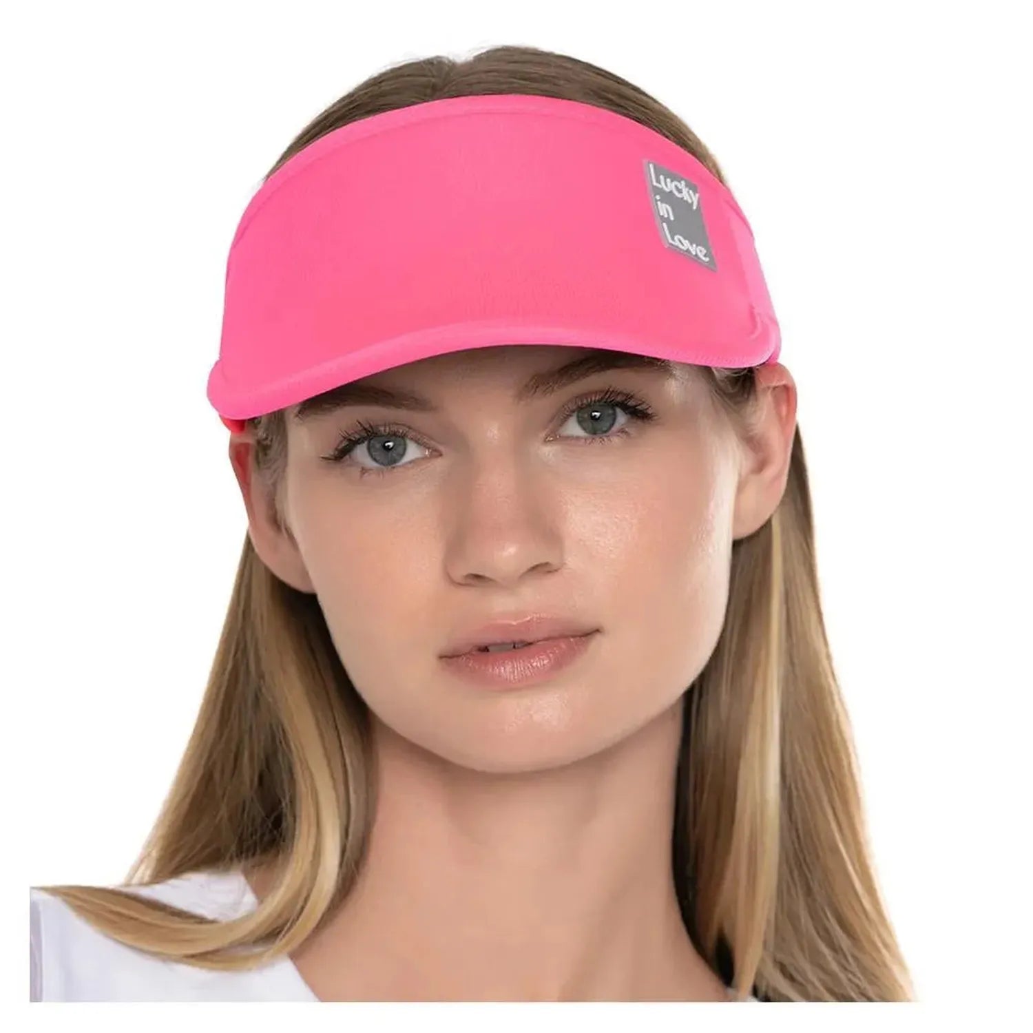 Women's Lucky Logo Stretch Tennis Visor-Apparel-Lucky In Love-108414-695_TAFFY-L-Tennis Express