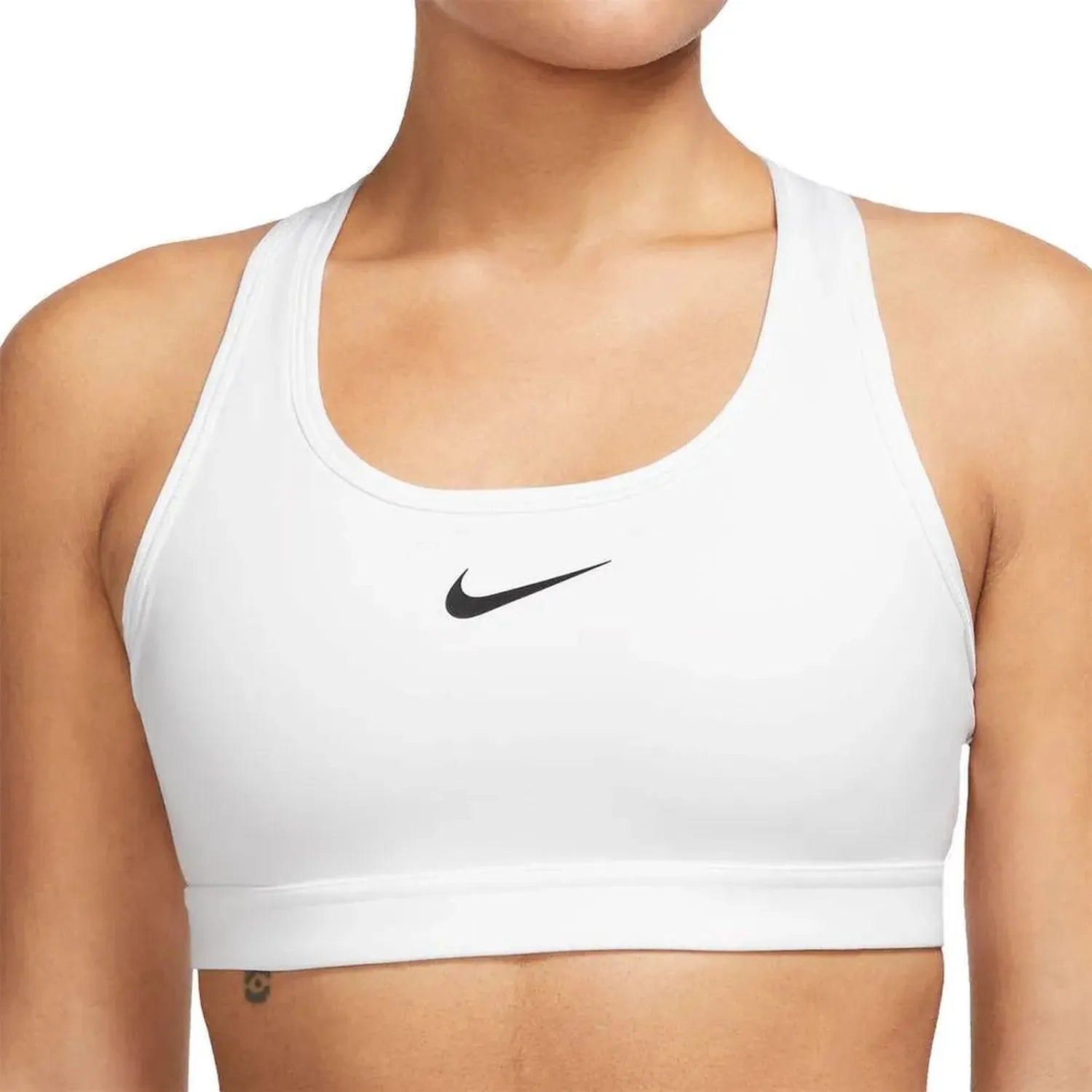 Women's Swoosh Medium-Support Padded Sports Bra-Apparel-Nike-109125-100_WHITEBLACK-L-Tennis Express